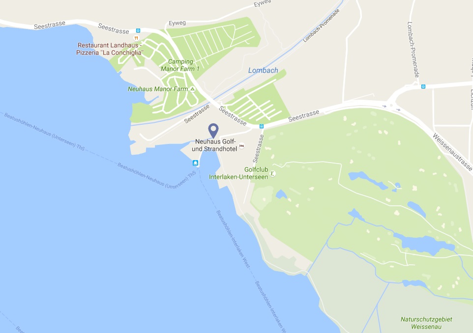 Google Maps: Adresse Hotel Restaurant Neuhaus zum See, Unterseen, Thunersee, Interlaken